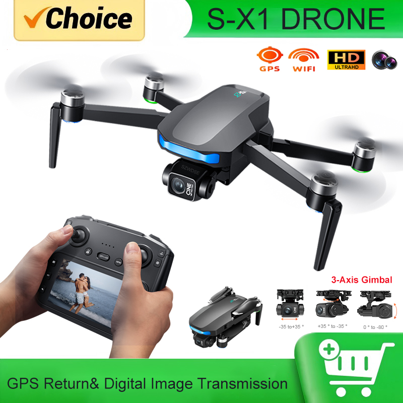 Drone Gimbal 3 Axis - Dron GPS S-X1 MAX con estabilizador