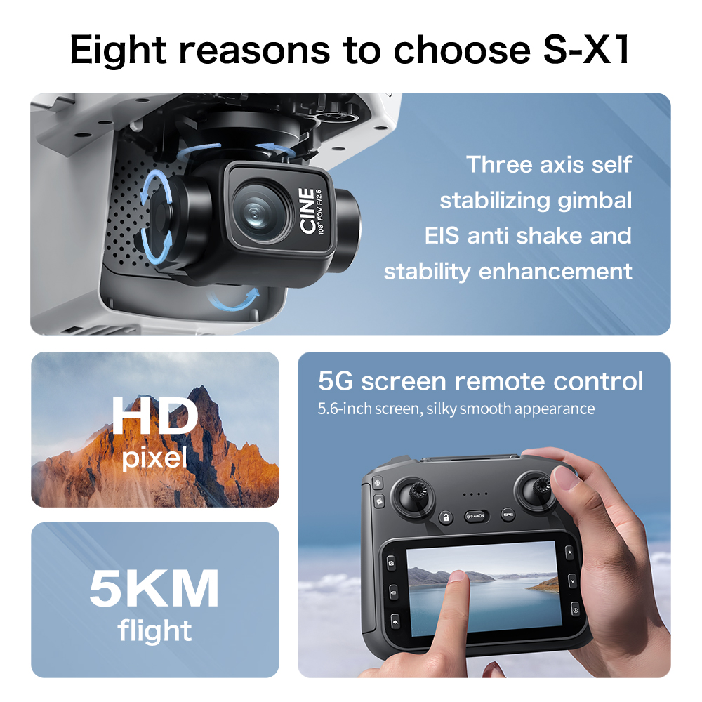 S-X1 MAX GPS Drone con cardán  - Drone Gimbal 3 Axis reseña y precio